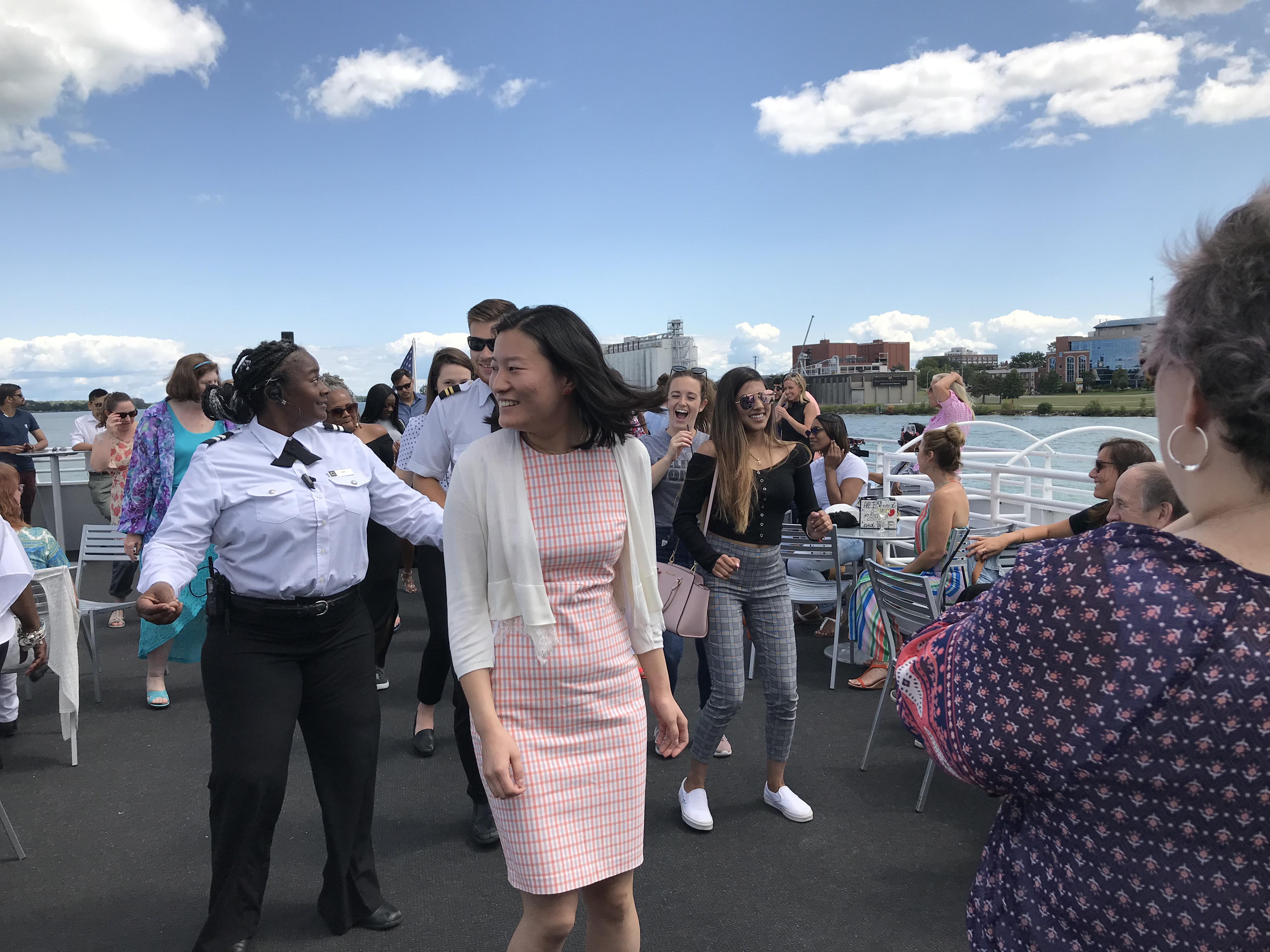 Lab members dancing at the 2019 OVAS appreciation event